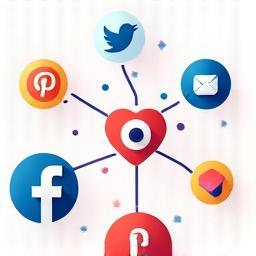 Iconos de redes sociales flotando, representando la difusión